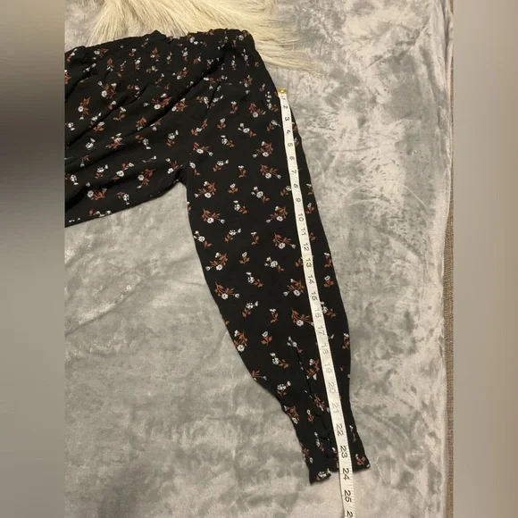 Madewell Black Floral Smocked Mockneck Blouse - Picture 6 of 10